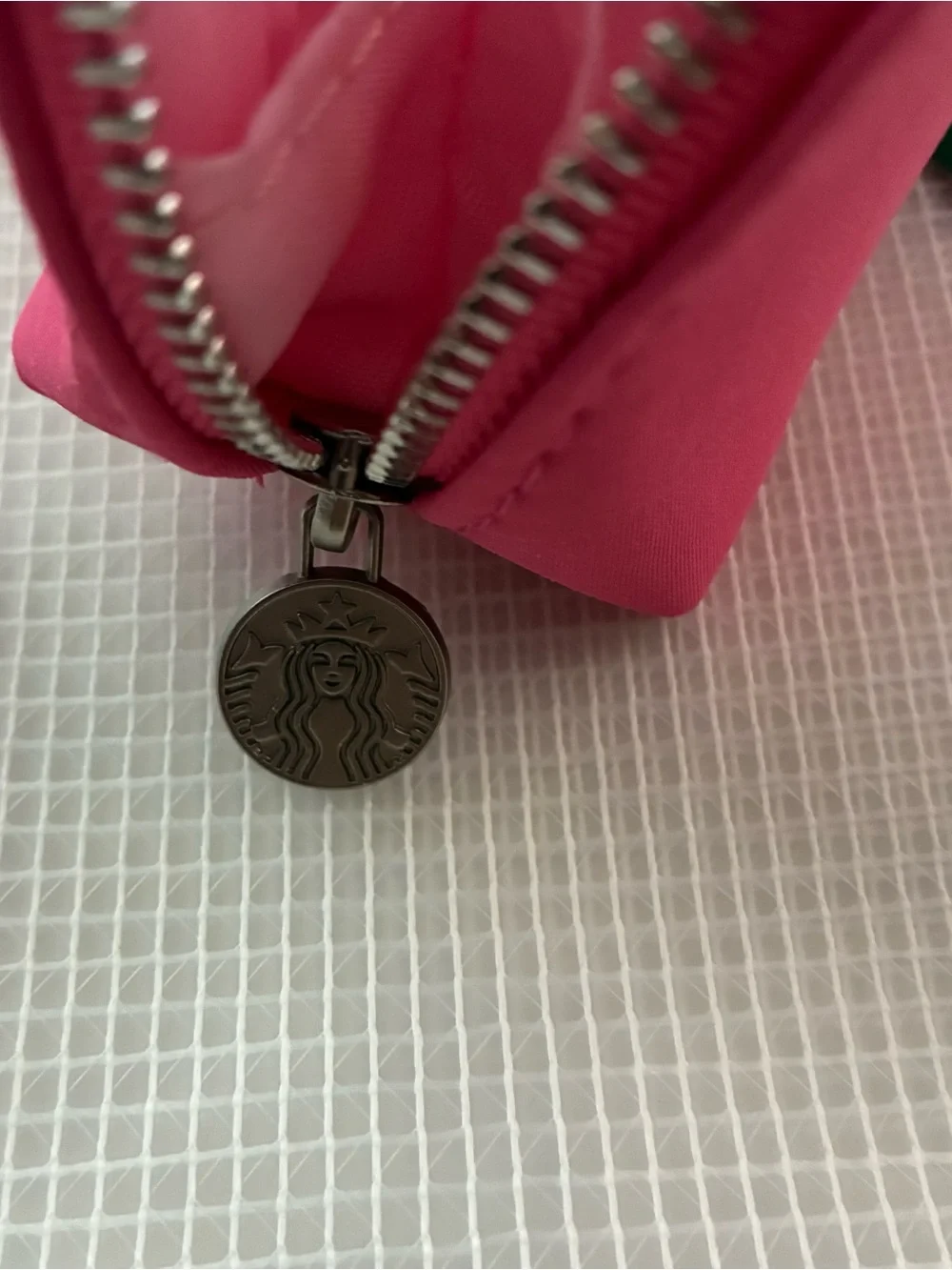 New Starbucks Pink Wristlet Pouch Keychain
